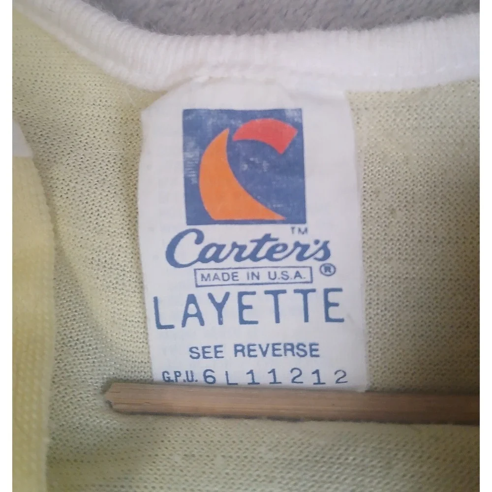 Vintage Carters Layette Yellow Long Sleeve Baby Sleep Sack Gown Made in USA 22in
